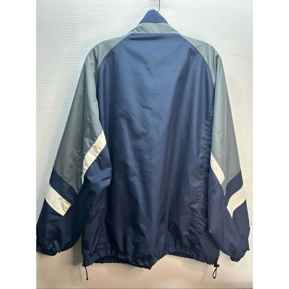 Vintage Champion Windbreaker Men's XL Navy Blue Grey White Stripe Full Zip Y2K A